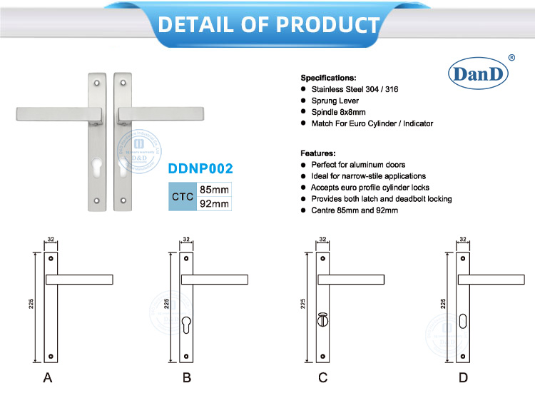 مقبض الباب الضيق