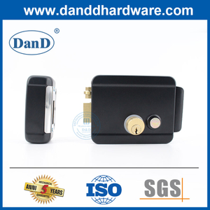 قفل الأمن النحاس النحاسي 3 جولة Deadlock Black Electric Rim Lock Set-DDRL042