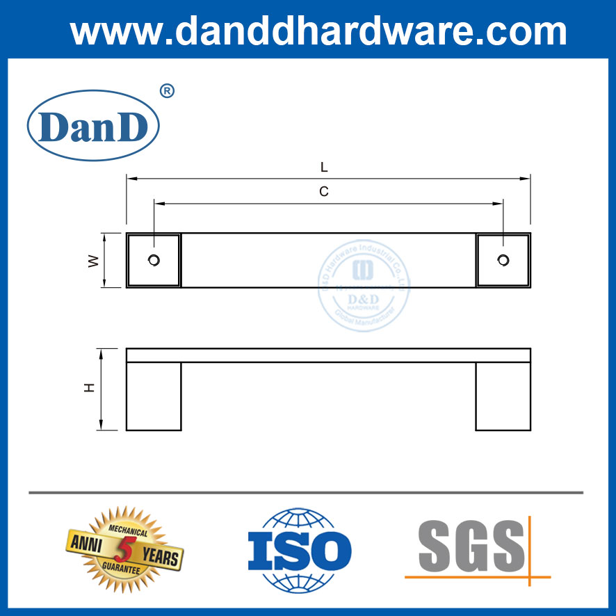 أجهزة أثاث الفولاذ المقاوم للصدأ مقابض خزانة المطبخ الحديثة DDFH038