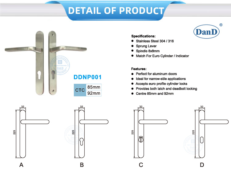 مقبض الباب الضيق