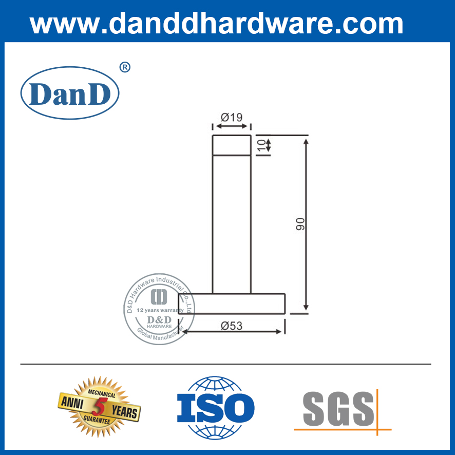 الحمام باب المرحاض الفولاذ المقاوم للصدأ الساتان النحاس طويل الباب سدادة DDDS016