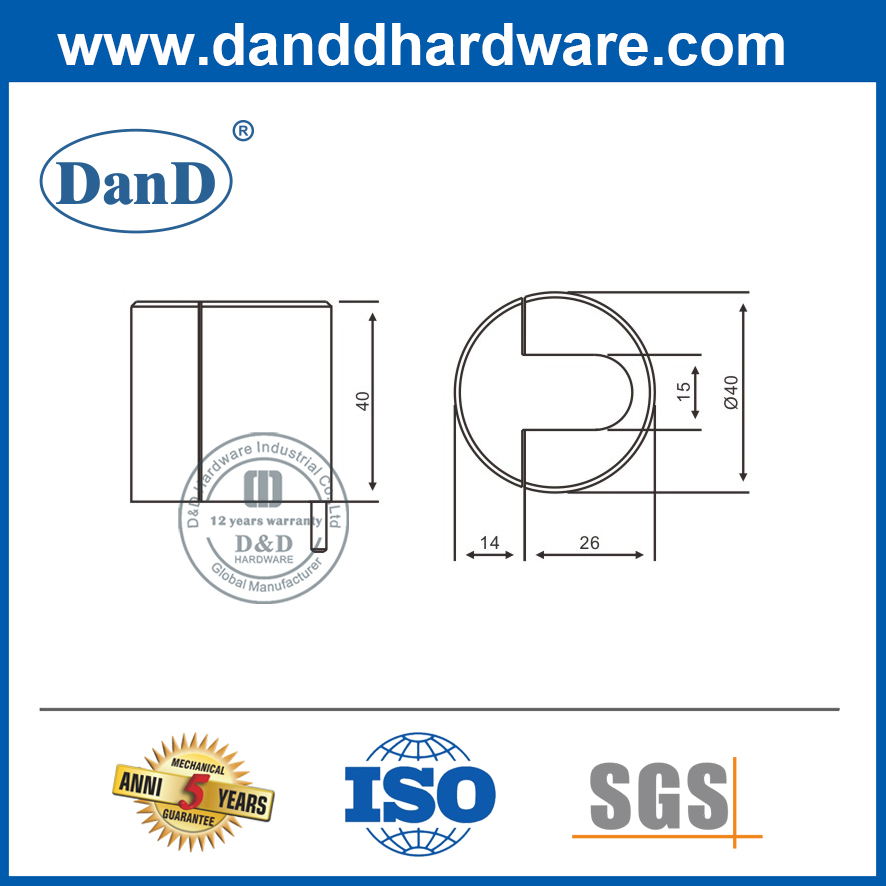 سدادة مطاط الباب الفولاذ المقاوم للصدأ لداخل الباب DDDS012