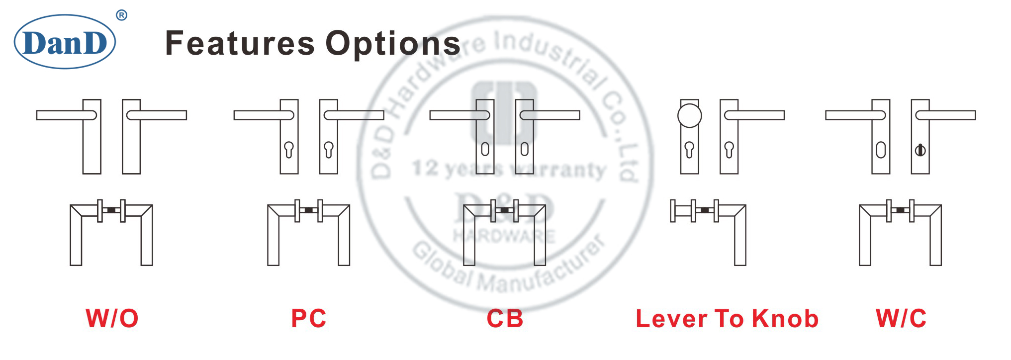 مقبض الباب الخشبي D و D الأجهزة