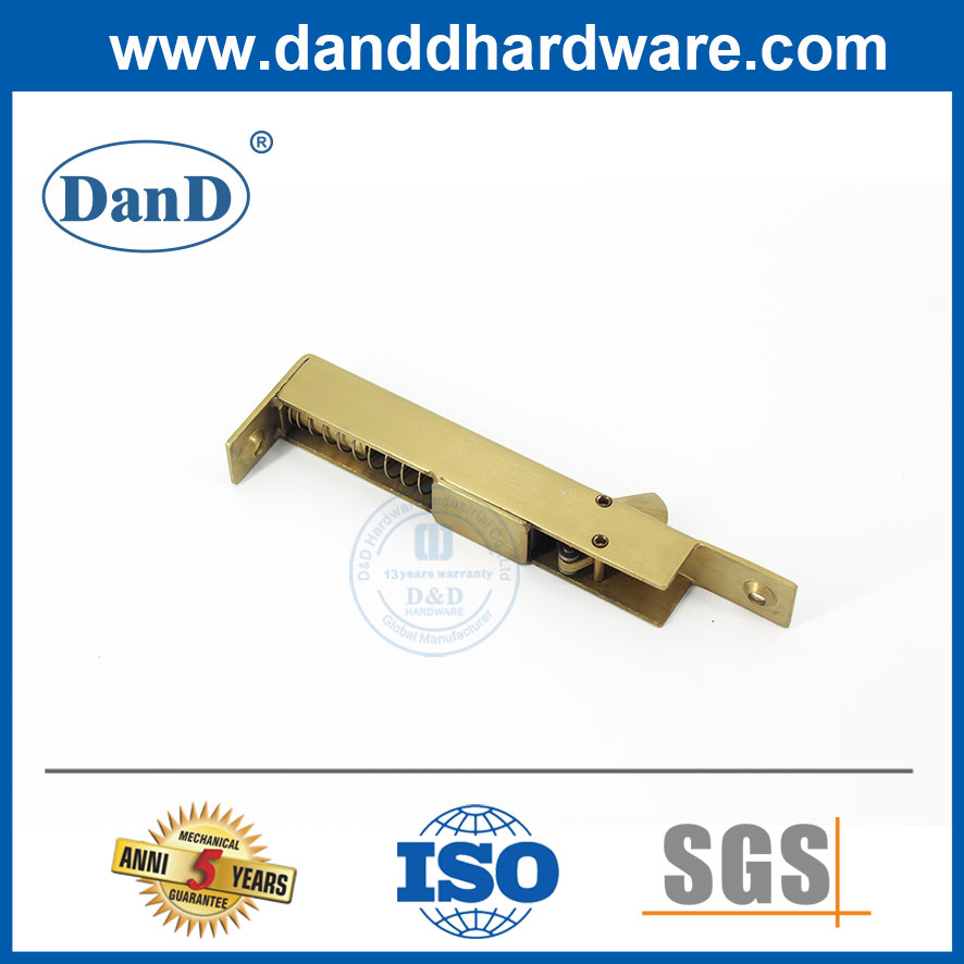 SUS304 Gold Spring Sideways Automatic Door Bolt Lock للخروج العام Entry-DDDB023