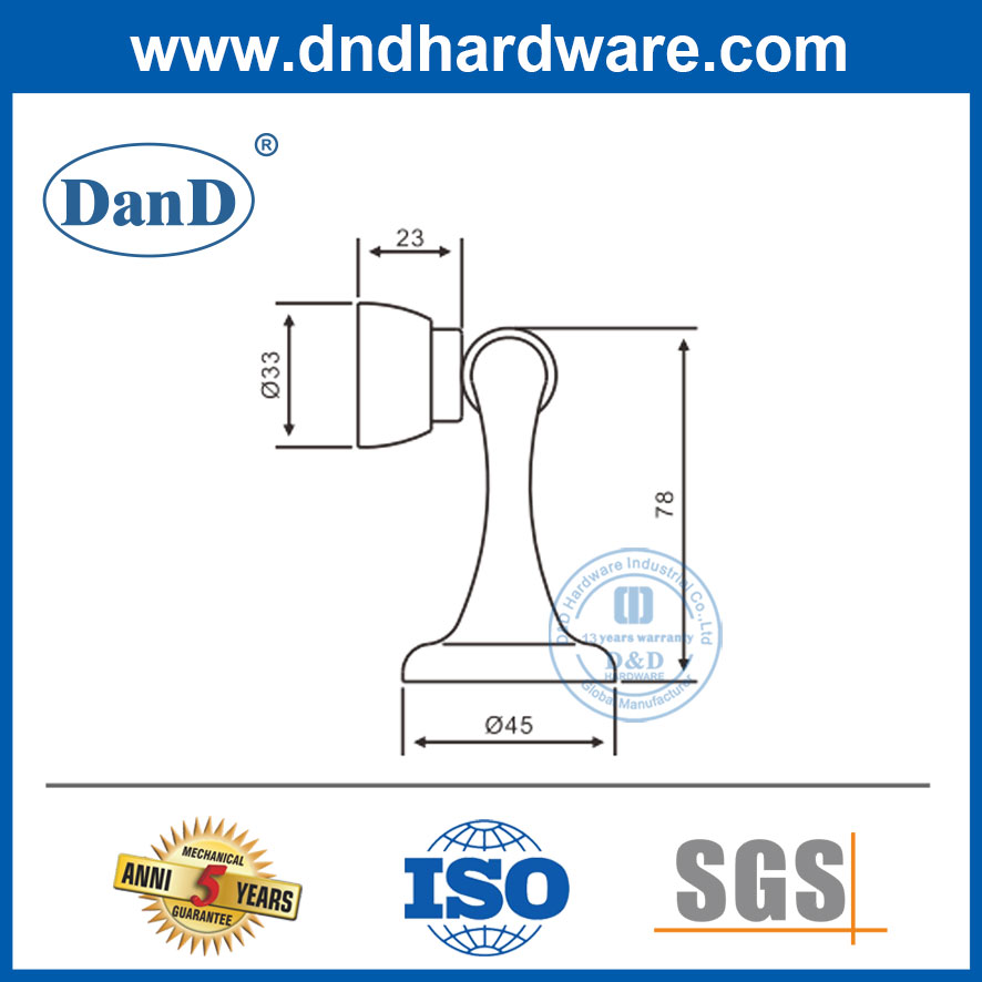 حامل باب الزنك الفولاذ المقاوم للصدأ سدادة الباب سدادة الباب المغناطيسي توقف DDDS027