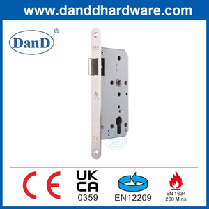 BS EN12209 قفل مزلاج الباب الفولاذ المقاوم للصدأ مع لوحة زاوية مستديرة DDML011R-5572