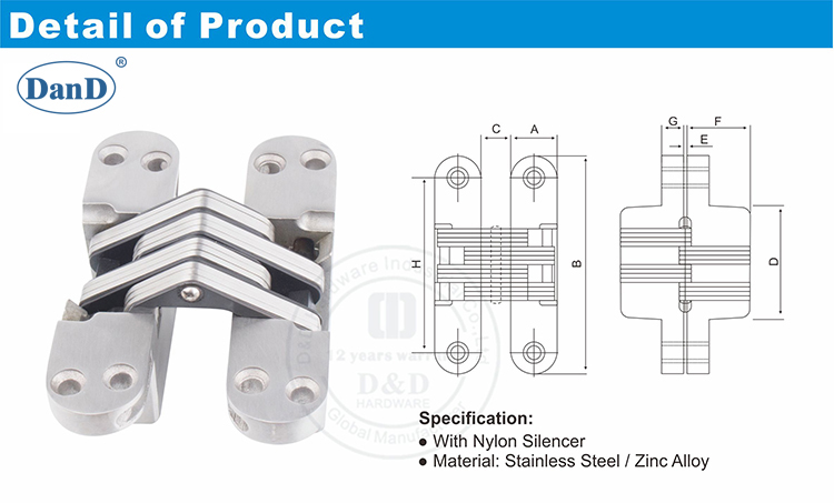 الفولاذ المقاوم للصدأ المفصلي-د و دي الأجهزة