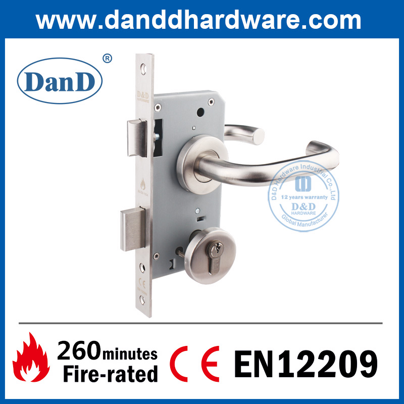 BS EN12209 من الفولاذ المقاوم للصدأ 304 يورو النار مصنفة قفل الباب DDML009 