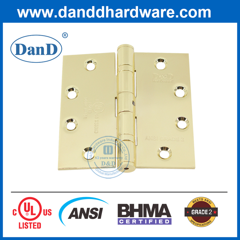 الذهب ANSI الصف 2 SS304 مربع النار مصنفة NRP Metal Door المفصل DDSS001-ANSI-2-4.5x4.5x3.4