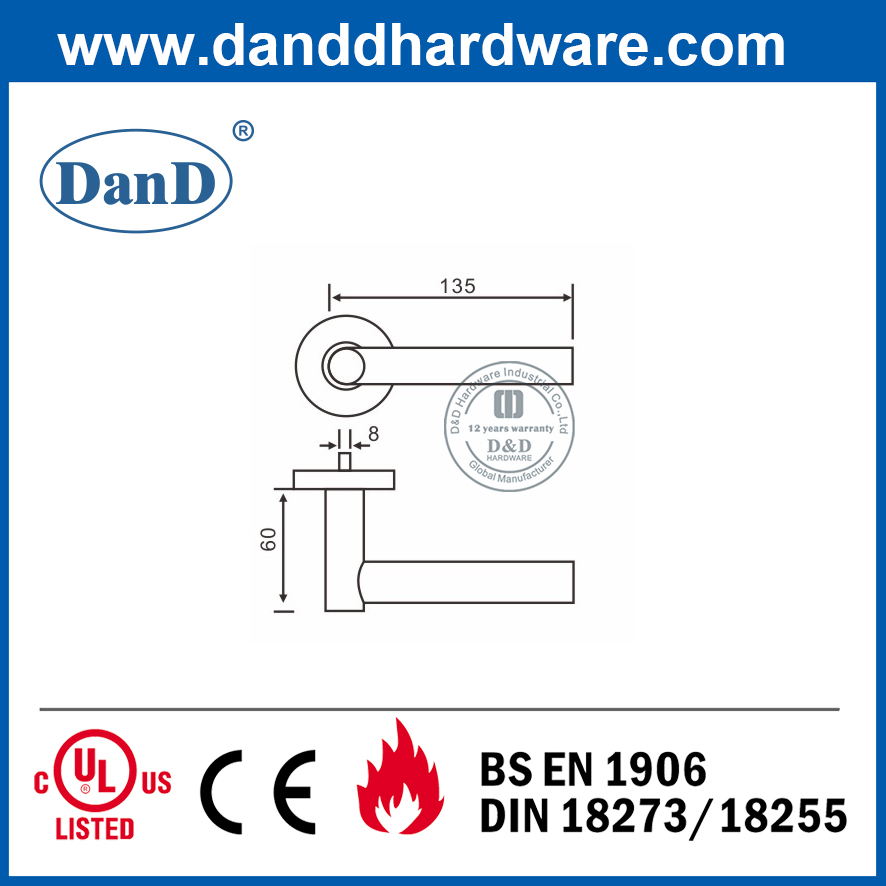 الفولاذ المقاوم للصدأ 304 مقبض باب رافعة آمنة باب مزدوج DDTH017