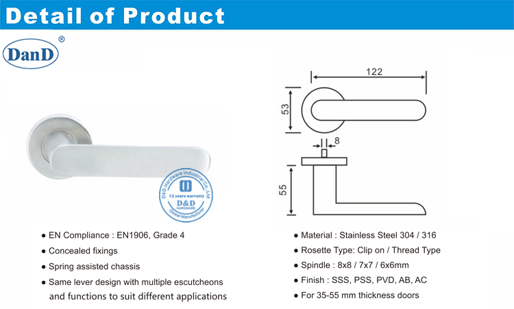 مقبض الباب المعدني-D و D الأجهزة