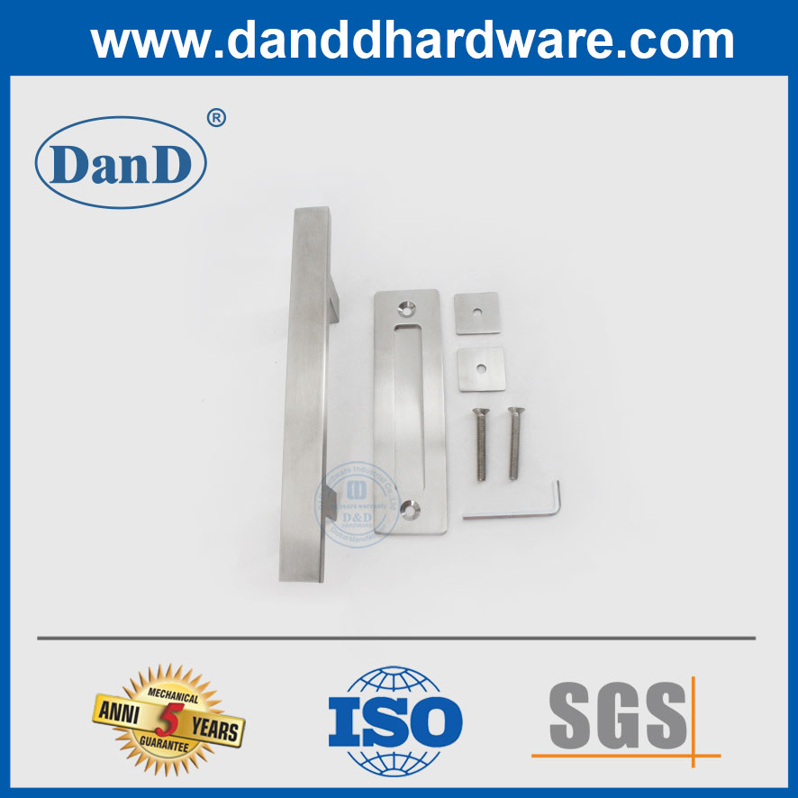 أجهزة باب الحظيرة انزلاق مربع الفضة الفولاذ المقاوم للصدأ باب السحب ddbd103