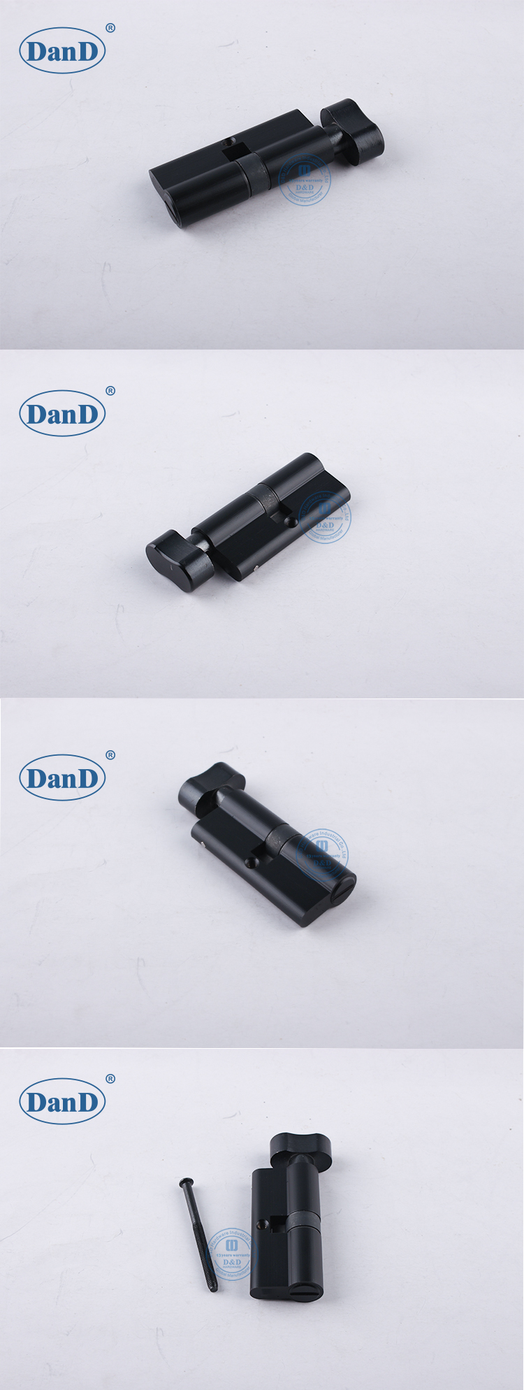 أسطوانة قفل أسود غير لامع