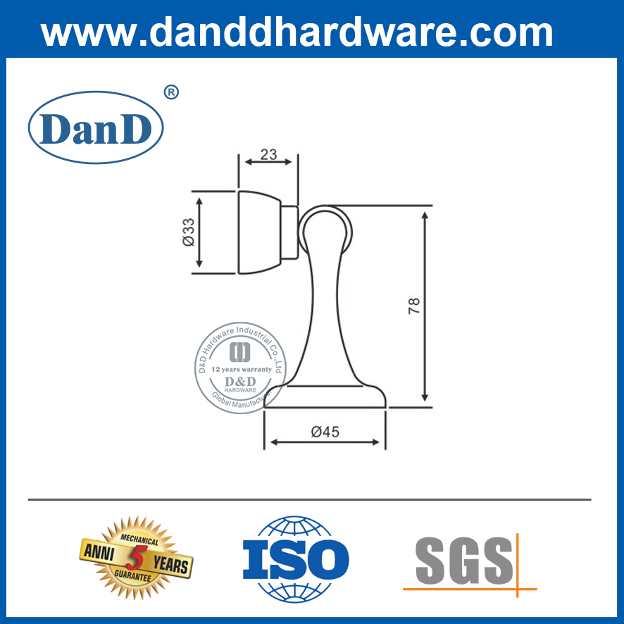 توقف الباب المغناطيسي من الفولاذ المقاوم للصدأ للباب الأمامي DDDS027