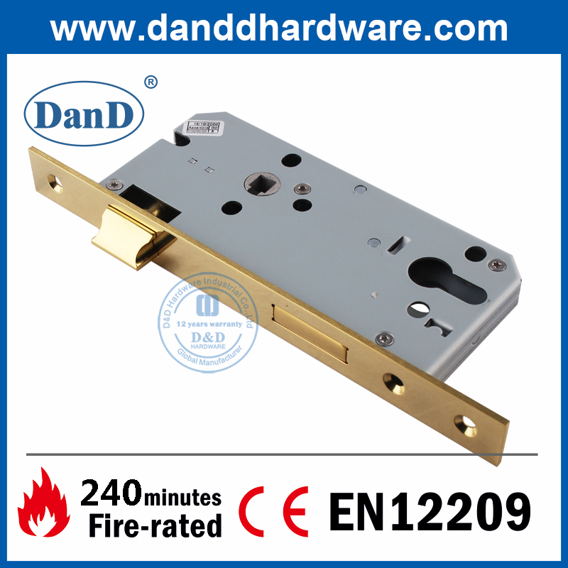 CE High Security SS304 مصقول النحاس النحاس قفل باب إدخال الحريق -DDML009