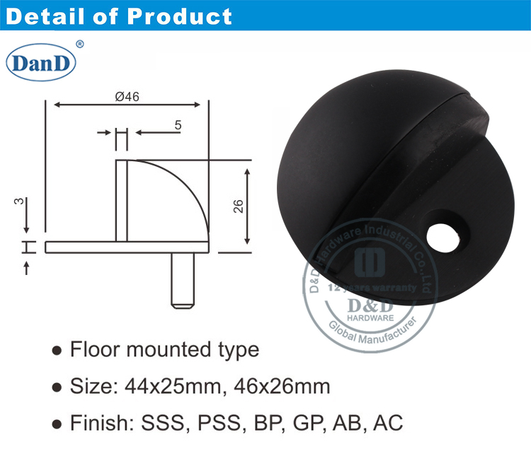 أسود الباب توقف و D الأجهزة