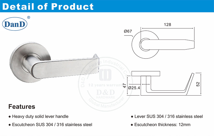 دائم مقبض الباب الخشبي-D و D الأجهزة