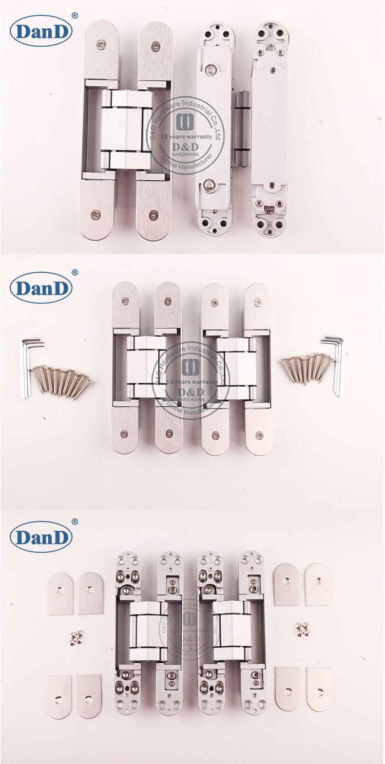 أجهزة الباب المخفية الفضية و D و D الأجهزة