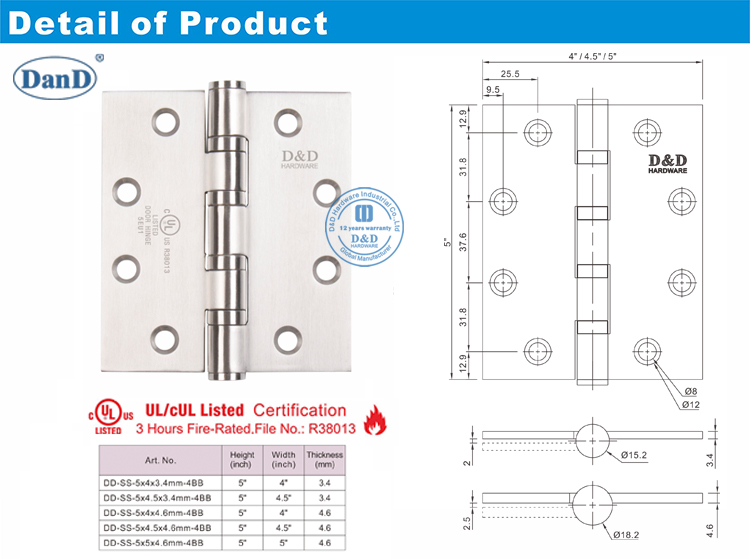 اضع الكرة الثقيلة الباب المفصلي-D و D الأجهزة