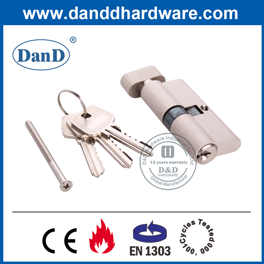 النحاس CE Euro Durse Door Door Lock Thumbturn Cylinder مع Key-DDLC004