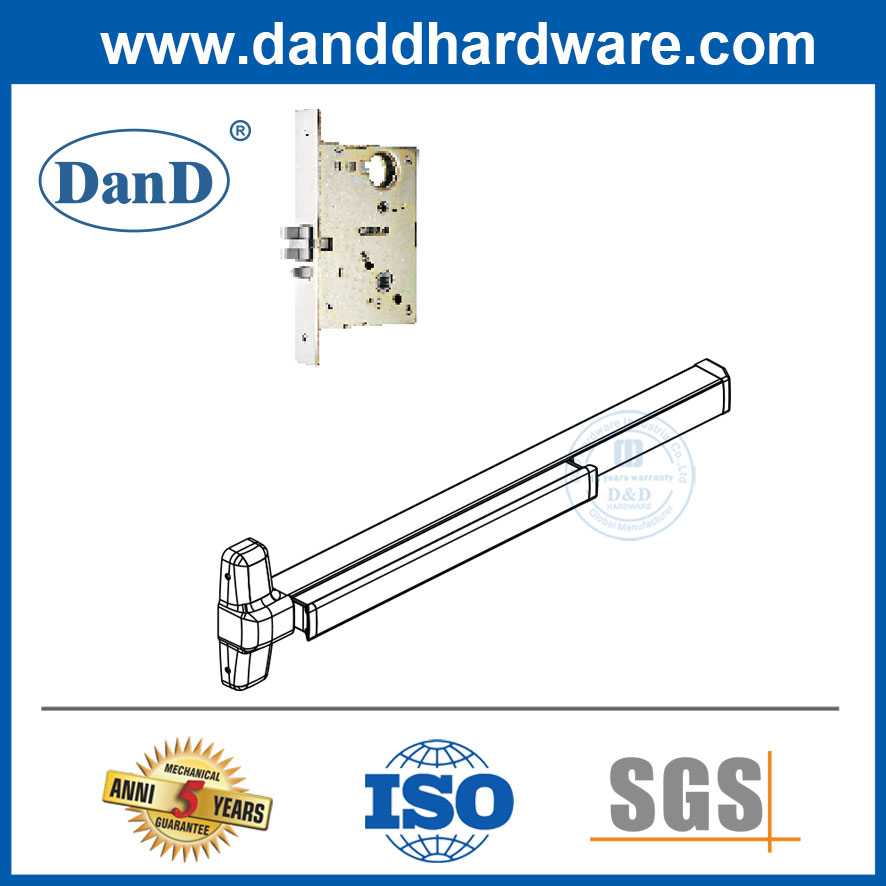 قفل قفل الفولاذ المقاوم للصدأ وأجهزة الذعر من باب الألمنيوم للأبواب المزدوجة DDPD302