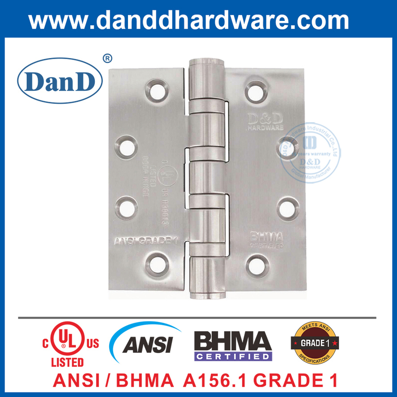 ANSI الصف 1 BHMA ثقيلة 5 بوصة الباب الفولاذ المقاوم للصدأ مفصلات DDSS001-ANSI-1-5x4.5x4.8