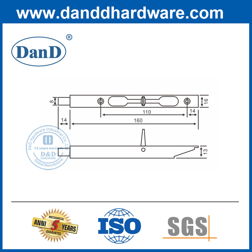 نوع مربع الفولاذ المقاوم للصدأ من نوع الترباس الباب للتدفق ل dddb007 الخارجي