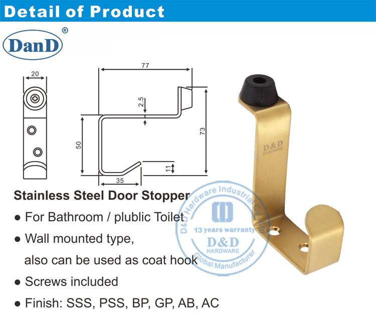 سدادة باب النحاس الساتان