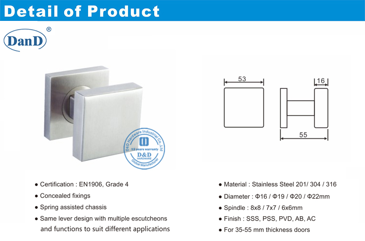مقابض الأبواب المزدوجة-D و D الأجهزة