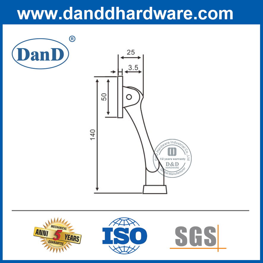 حامل الباب المطاطي من سبائك الزنك مثبتة على الباب DDDS022