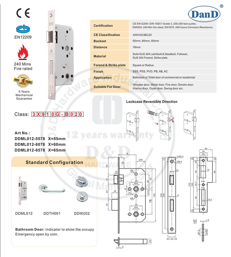 أجهزة قفل الحمام D و D