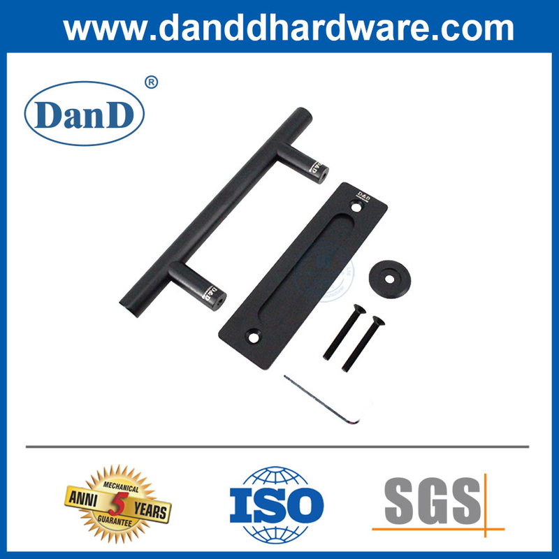 مقابض باب الحظيرة في الهواء الطلق مات أسود من الفولاذ المقاوم للصدأ ، أجهزة الباب مقابض DDBD102