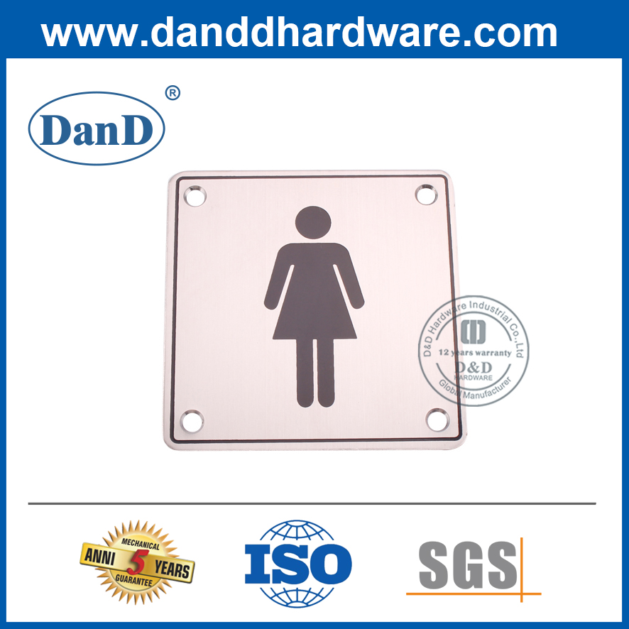 الفولاذ المقاوم للصدأ الجدار الخيالة الإناث غرفة الحمام تسجيل لوحة DDSP002