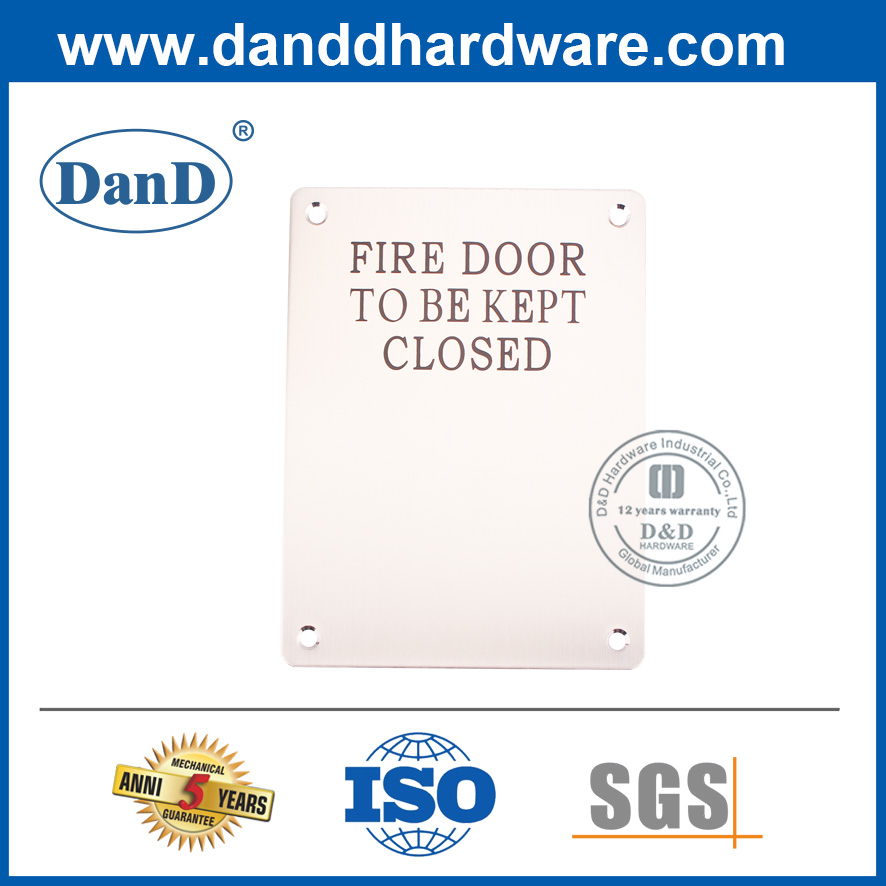 الفولاذ المقاوم للصدأ جولة نوع النار الباب إشارة علامة لوحة-DDSP007