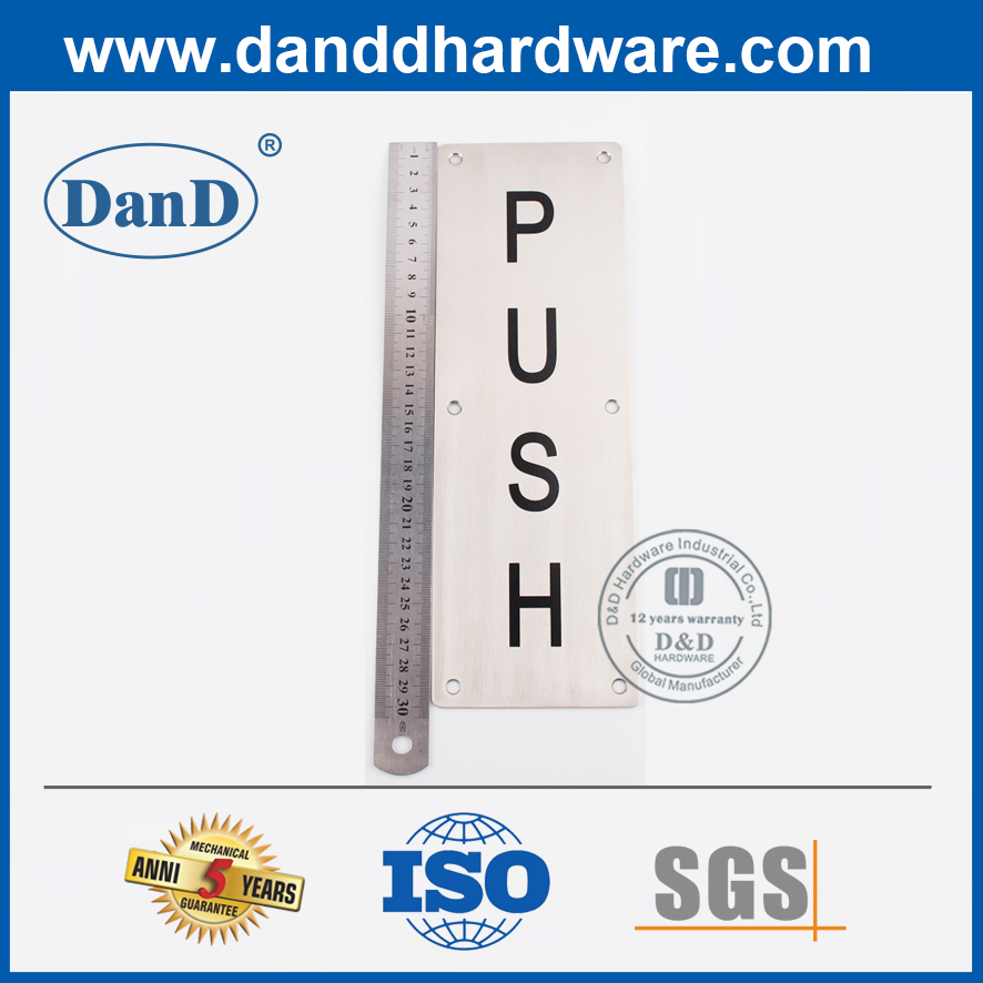 الفولاذ المقاوم للصدأ الجدار شنت مربع نوع دفع لوحة DDSP004