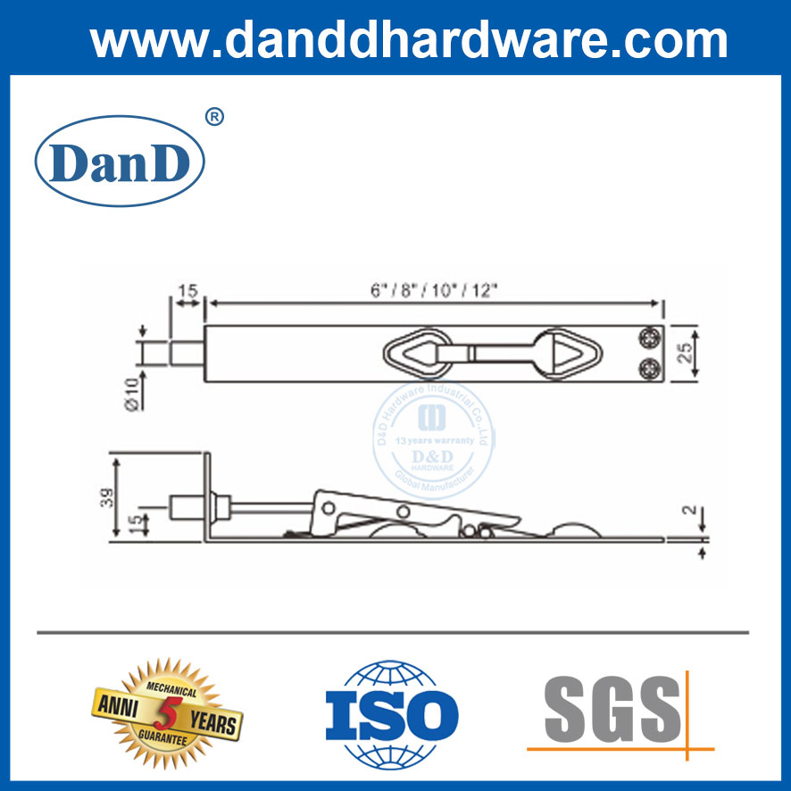 سلامة الباب الخشبية الفولاذ المقاوم للصدأ ل النوع العمودي بولت DDDB006