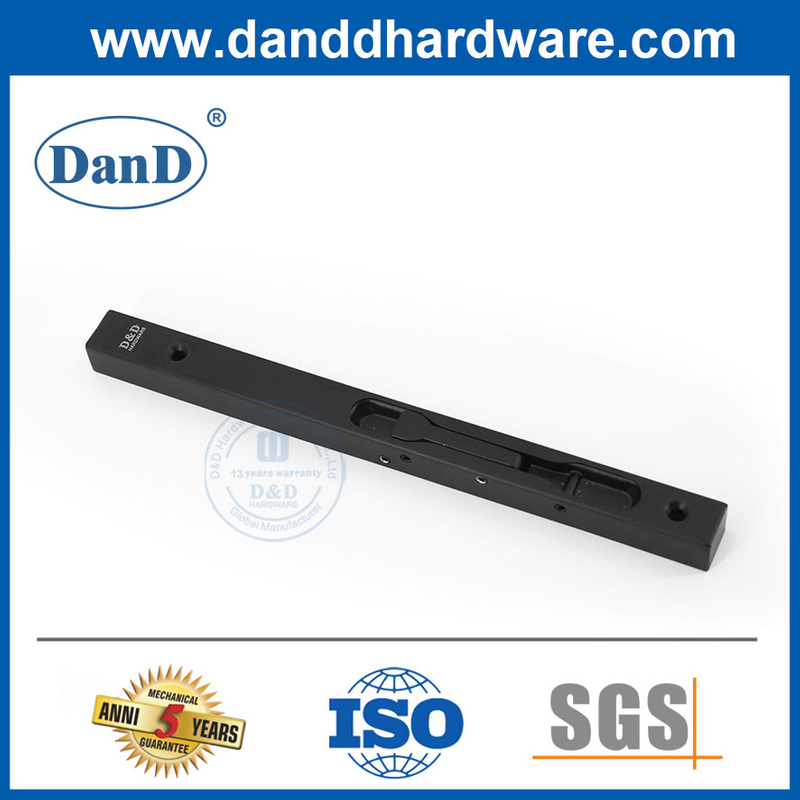 أسود زاوية مربعة من الفولاذ المقاوم للصدأ ، قفل الترباس للتنقل لأخشاب الباب-DDDB008