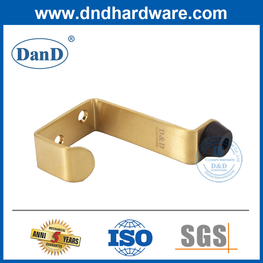 سدادة الباب الأمنية الذهبية الفولاذ المقاوم للصدأ الساتان التوقف مع الخطاف مع خطاف DDDS024
