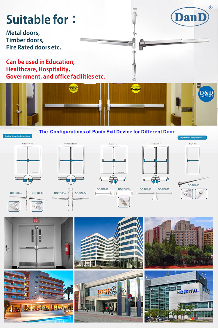باب الخروج من الحريق مع panic bar-d و d الأجهزة