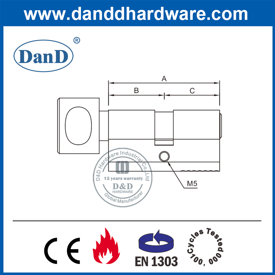 شهادة CE النحاس مفتاح الأمان العالي وتحويل الأسطوانة - DDLC001