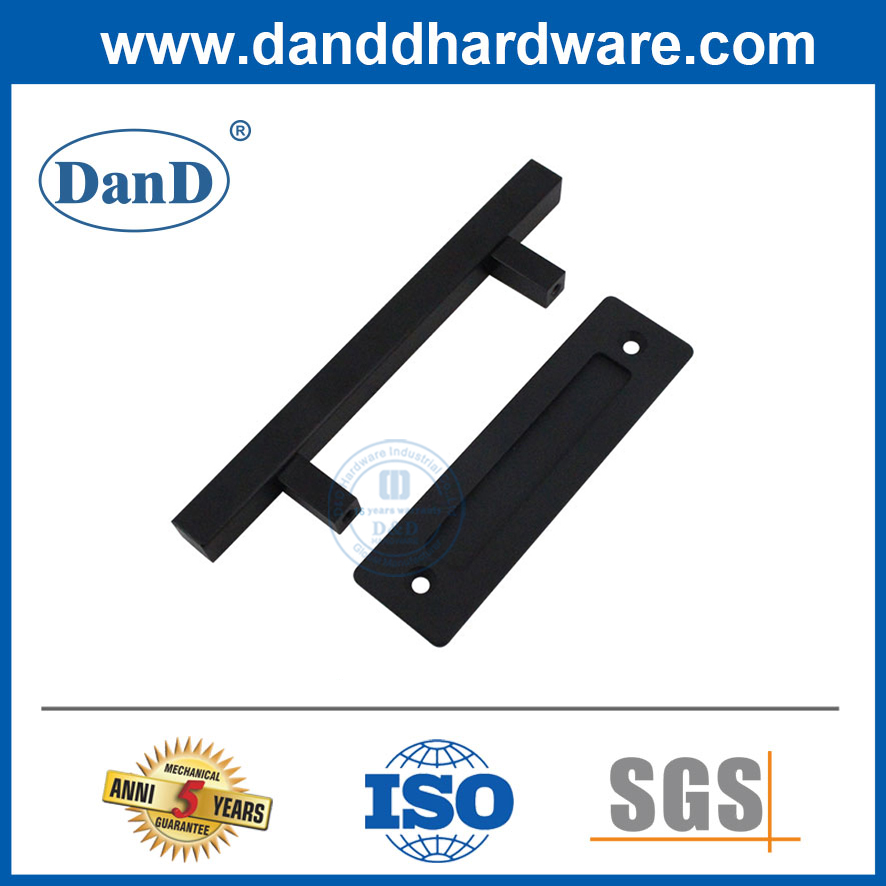 باب الحظيرة تدفق المقبض من الفولاذ المقاوم للصدأ الحظيرة سحب مقبض السحب غير لامع أسود-DDBD104