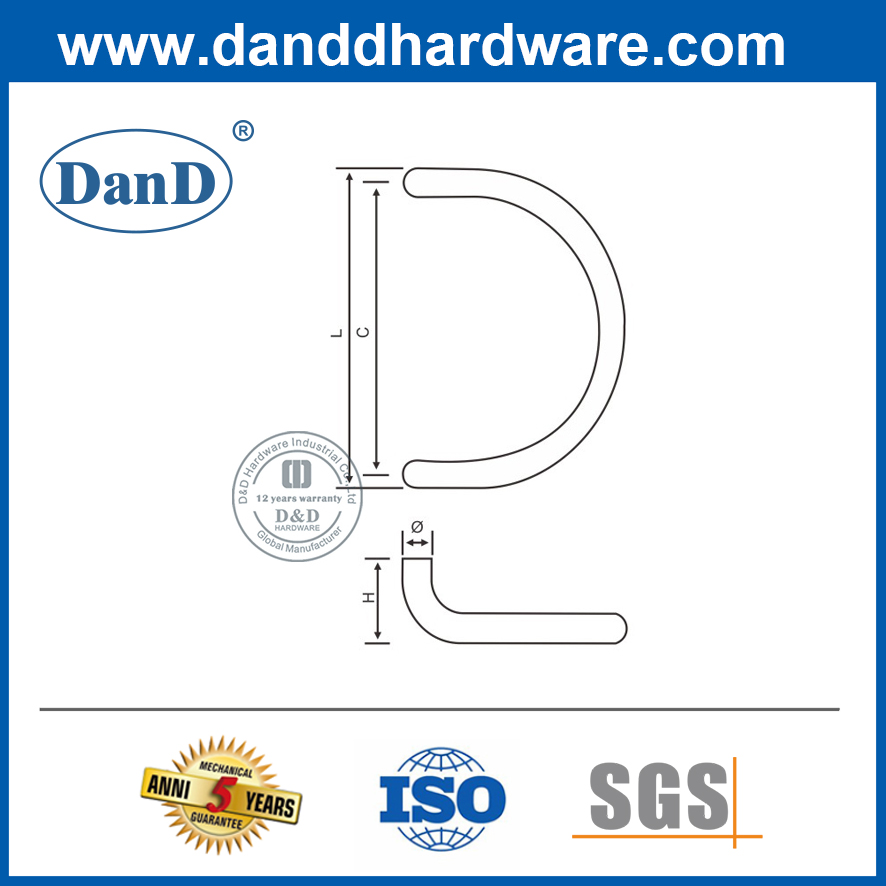 تصميم جديد من الفولاذ المقاوم للصدأ 304 C نوع الأخشاب سحب مقبض DDPH006