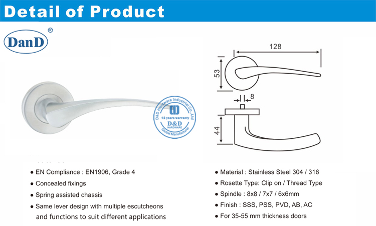 خشبي رافعة مقبض الباب-D و D الأجهزة