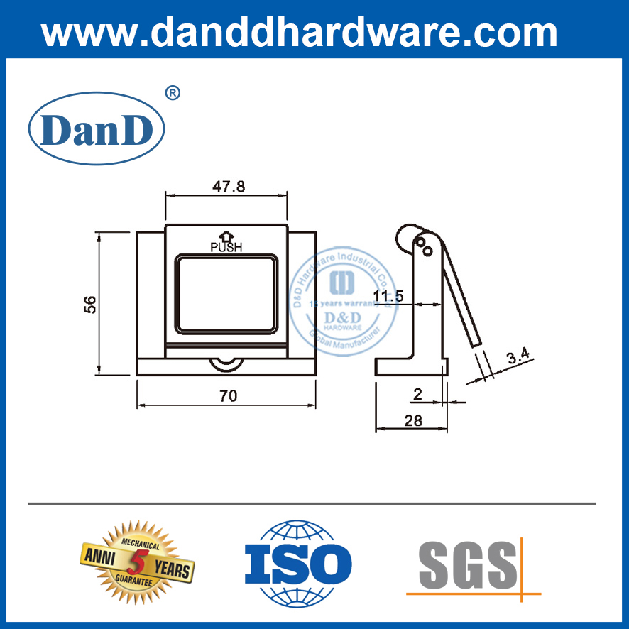  فندق باب الحارس من الفولاذ المقاوم للصدأ الصلب دفع الباب واقي الفندق واقي الحارس-DDDG012