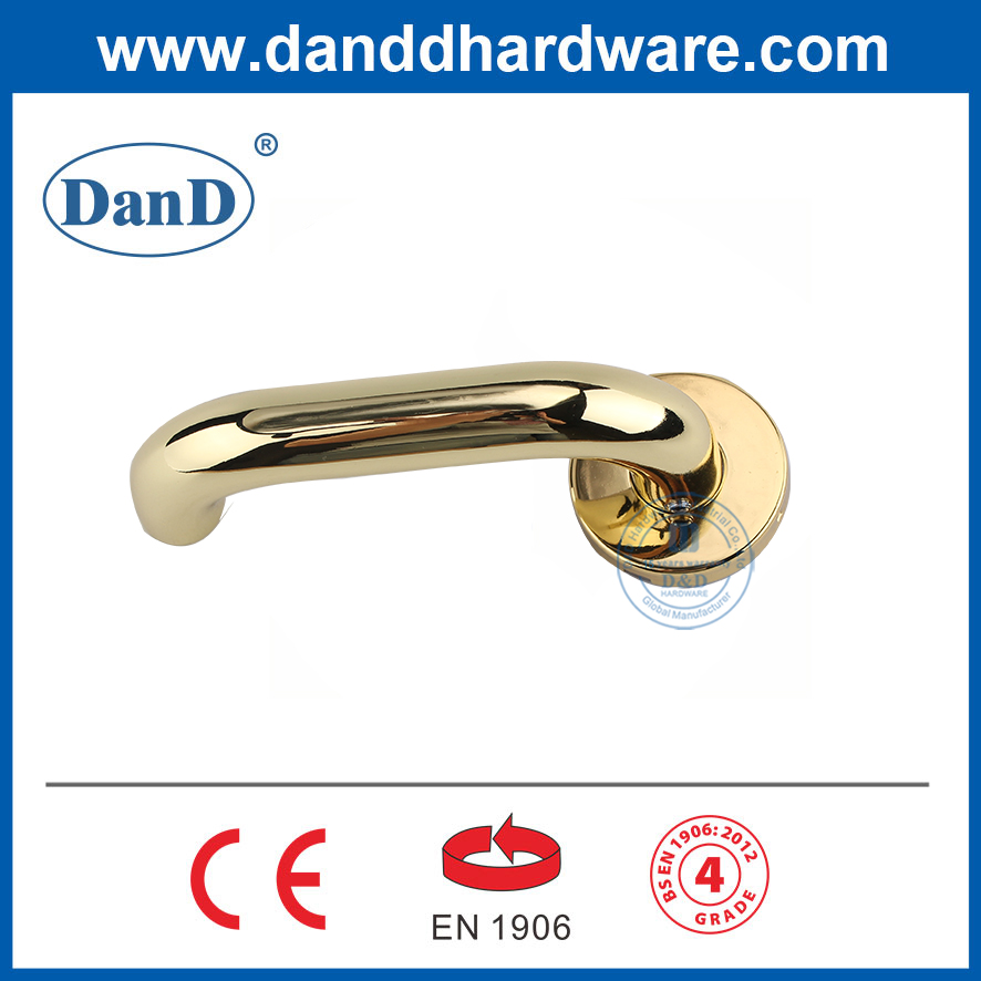 EURO EN1906 الصف 4 مقابض الباب الذهبي المصقول من الفولاذ المقاوم للصدأ DDTH001
