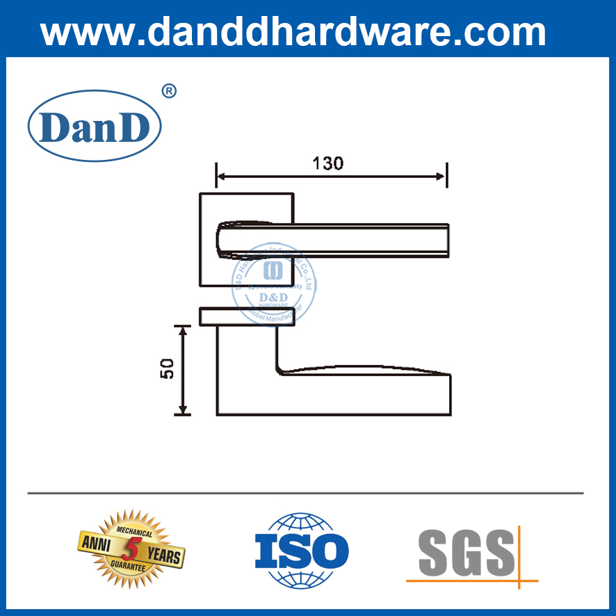 مقابض الأبواب الخارجية الصلبة الفولاذ المقاوم للصدأ مقابض مربع DDSH054