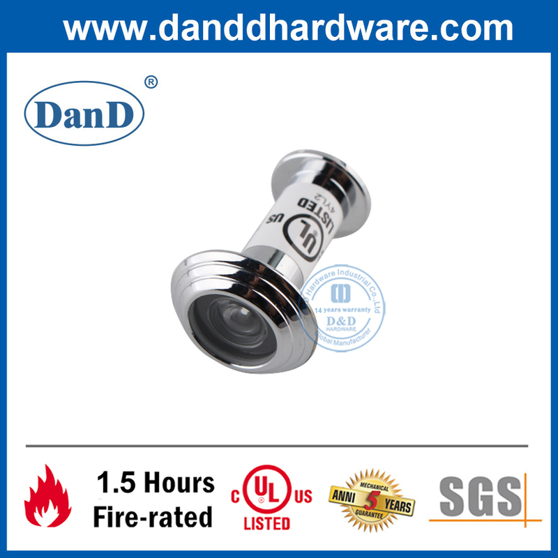 تم تصنيف الحريق UL مدرج 180 درجة ثقب الباب الخارجي في النار على الأبواب المصنفة DDDV007