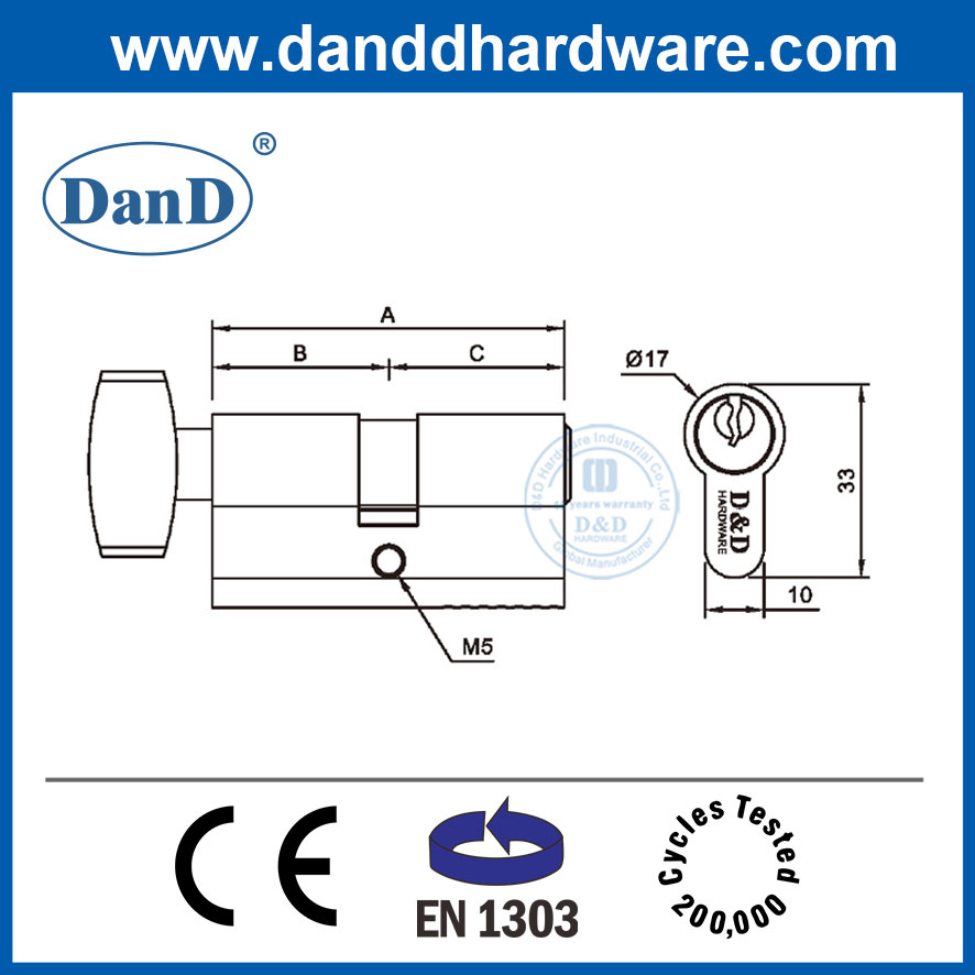 EN1303 High Security Euro Profile Lock Lock Cylinder Key Cylinder-DDLC002