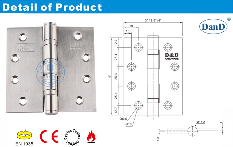 CE مفصل الباب الفولاذ المقاوم للصدأ