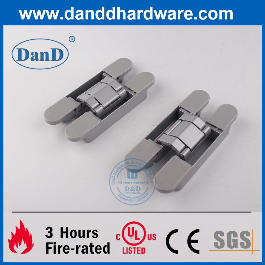 سبيكة الزنك ذات الطلاء الفضي من 3 طريقة قابلة للتعديل مفصل الباب ddch008-g40